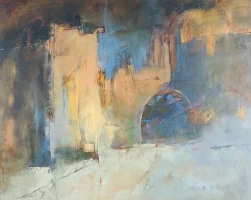 An abstract castle-like painting